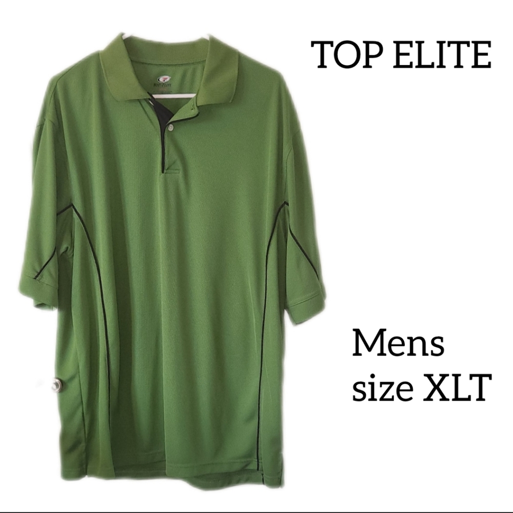 TOP ELITE MENS GOLF SHIRT SIZE L GREEN COLOR